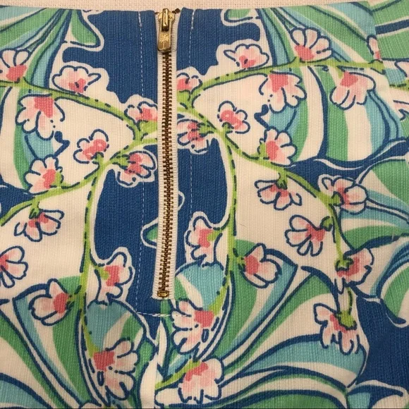 Lilly Pulitzer Tate Mini Skirt in Bay Blue Coasting Print - Size 4 - Picture 8 of 12